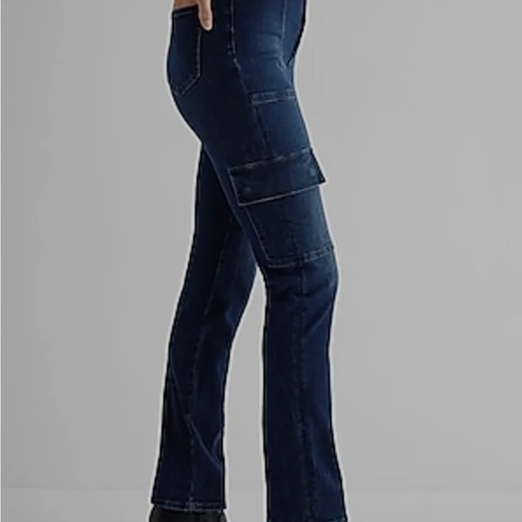 Express Super High Waisted Slim Cargo Jeans - Picture 5 of 5